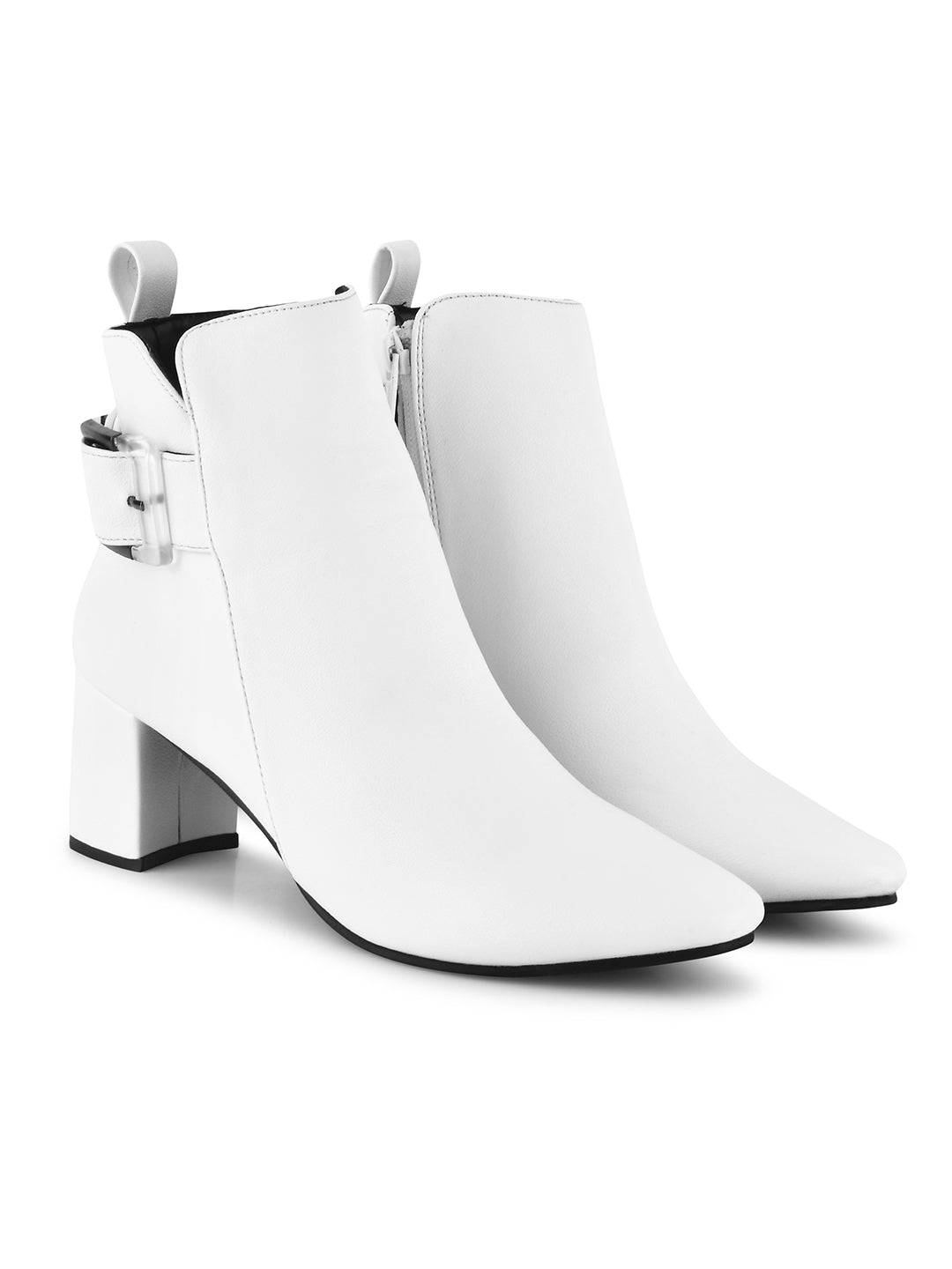 Black Ankle Length Block Heel Boots