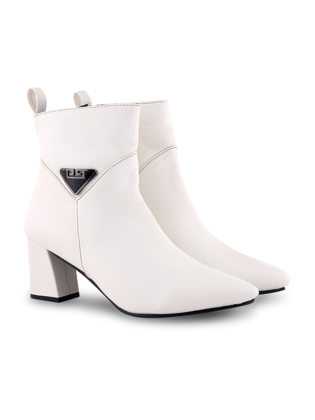 Chic Pointed Toe Block Heel Ankle Casual Boots