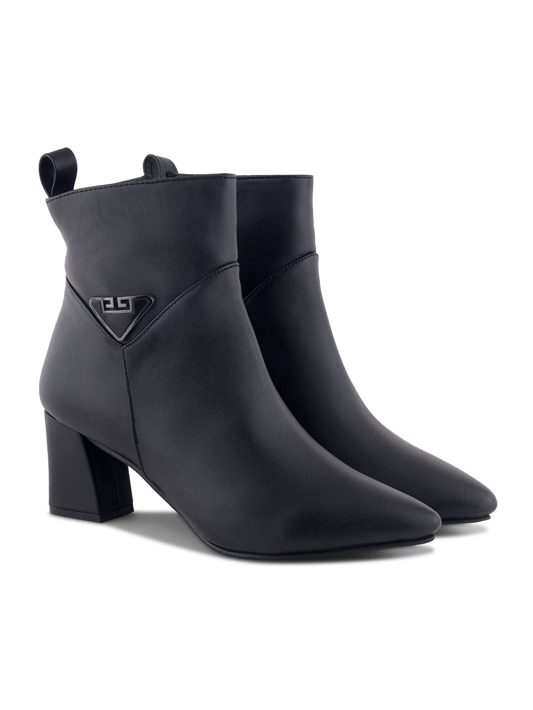 Chic Pointed Toe Block Heel Ankle Casual Boots