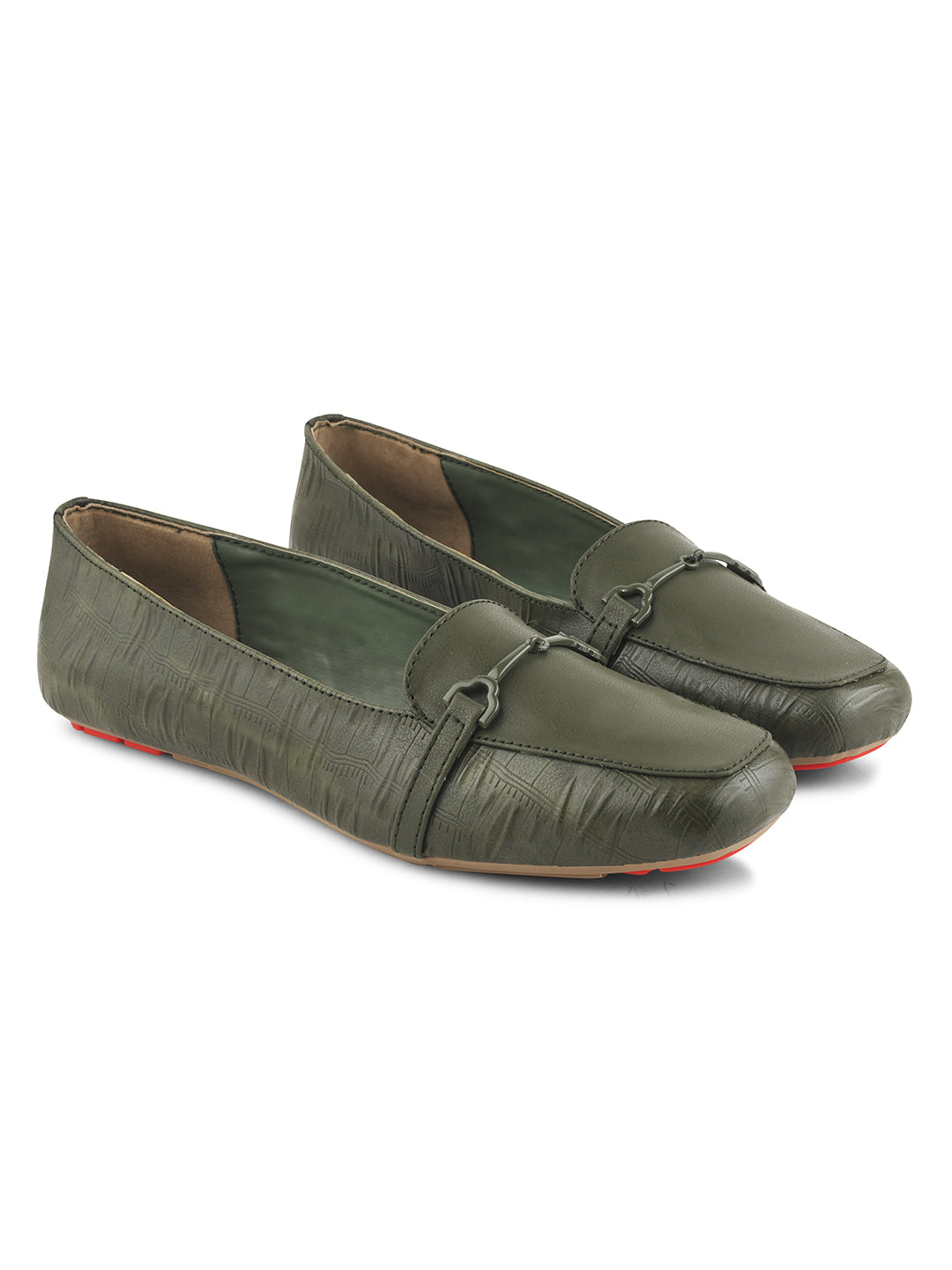 Women Textured Horsebit Loafers